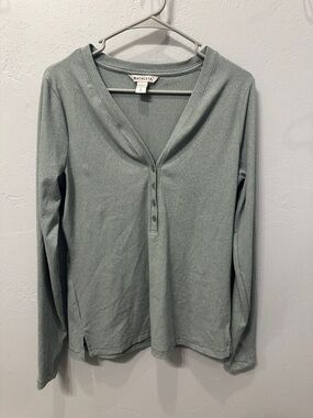 Athleta Sage Green Long Sleeve Henley Top